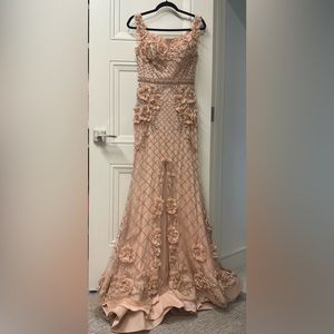 Terrani Couture beautiful gown. Tons of beading and flower detail.